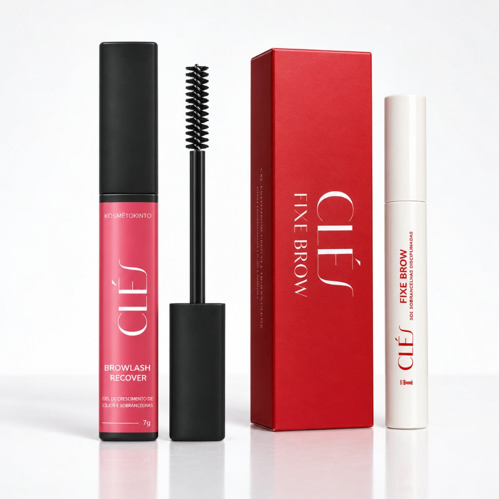 Kit CLÉS Brow e Lash - gel para sobrancelhas e cílios + Fixe Brow - Gel Laminador para Sobrancelhas | Efeito Brow Lamination